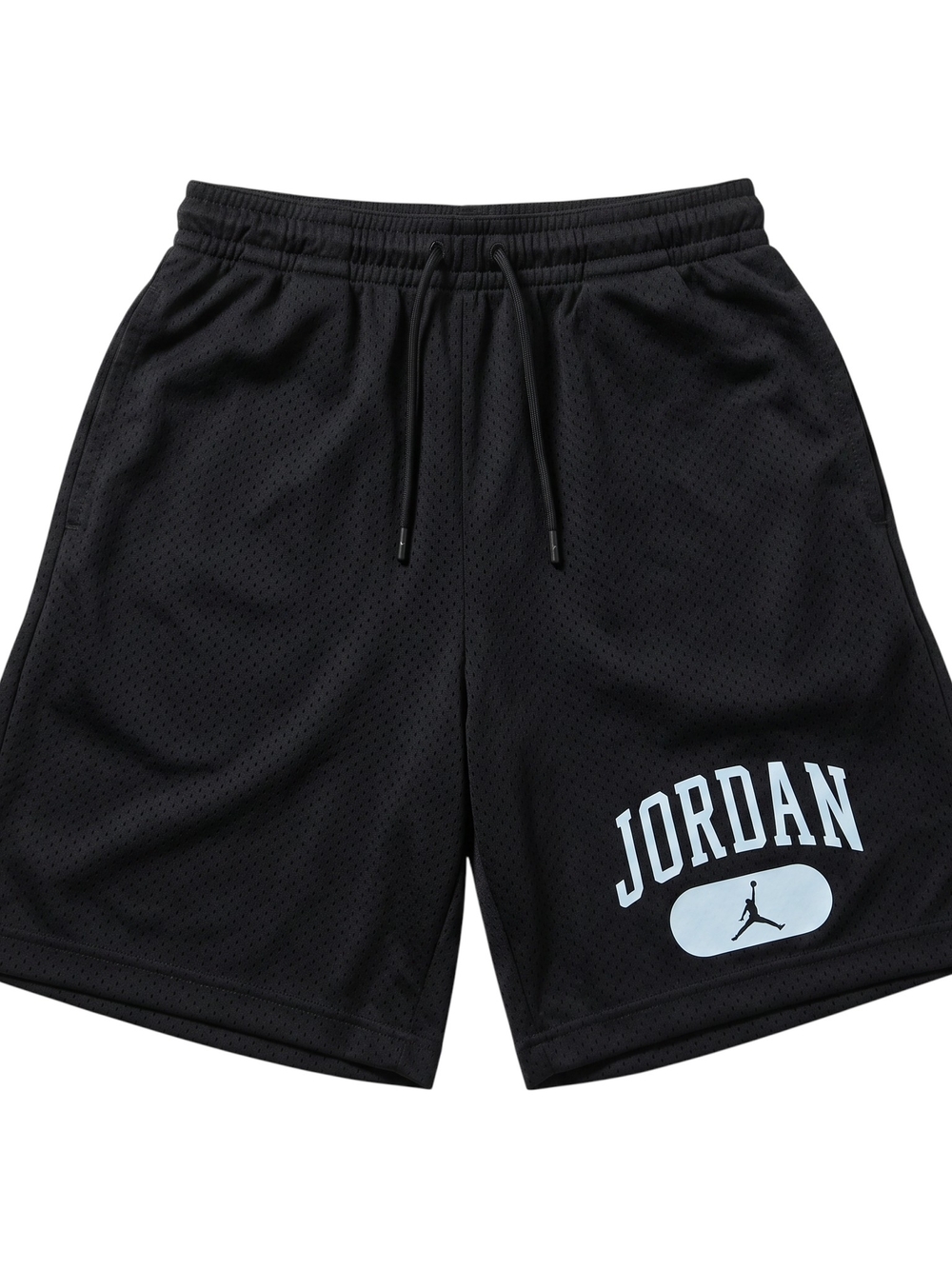 Jordan Black Mesh Athletic Shorts with White Logo Size Large